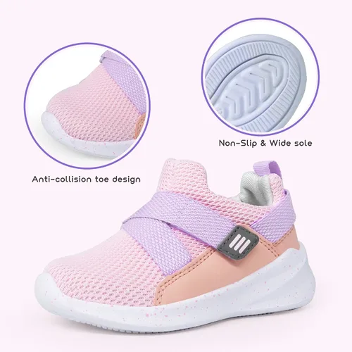 Vista 3 de SKYWHEEL Zapatos deportivos para niños y niñas, sin cordones, anchos, informales, para caminar, correr, para niños pequeños