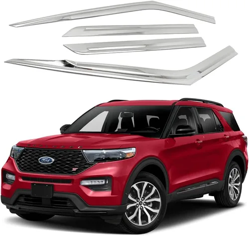 Vista 7 de AUTOCLOVER - Juego de 4 protectores de lluvia con cinta adhesiva para Ford Explorer 2011 2012 2013 2014 2015 2016 2017 2108 2019 / deflectores