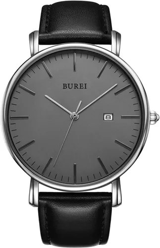 Vista 16 de BUREI Relojes de pulsera para hombre, relojes minimalistas de moda, analógicos de cuarzo, impermeables para hombres