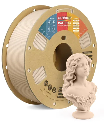 Vista 10 de OVERTURE - Filamento de fibra de carbono PLA para impresora 3D de 1.75 mm, carrete de cartón PLA de 2.2 libras, precisión dimensional +/- 0.02 mm