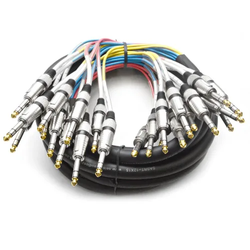 Vista 7 de Cable Serpiente TRS de 4 Canales de 1/4" - 5 Pies de Largo - Extremos Reparables - Serpiente de Efectos de Audio Profesional para Presentaciones