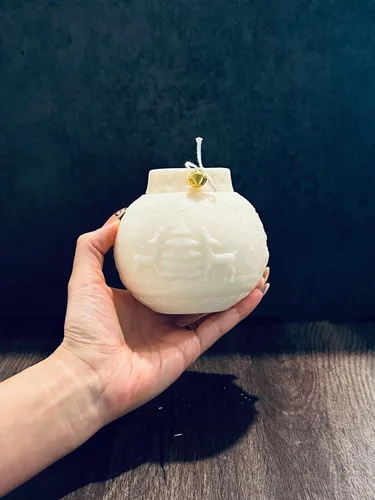 Vista 4 de Christmas Ornaments Candle Set of 3, Christmas Gift Ball Candle, Handmade Shaped Soy Candle, Aesthetic Christmas Decor, Christmas Candles for Gifts