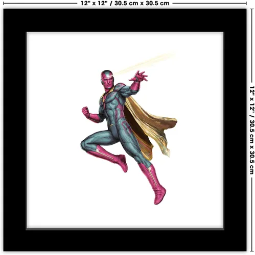 Vista 7 de Trends International Gallery Pops Marvel Comics Avengers - Póster de pared de Visión, 12 x 12 pulgadas, versión enmarcada en negro