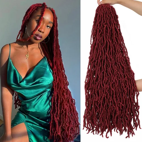 Vista 18 de Extensiones de pelo sintético, estilo diosa, rizado, ondulado, trenzas, pre-rizado, suave, para mujeres