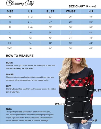 Vista 6 de Blooming Jelly - Sudadera con cuello redondo, para mujer, diseño a cuadros, colores en contraste