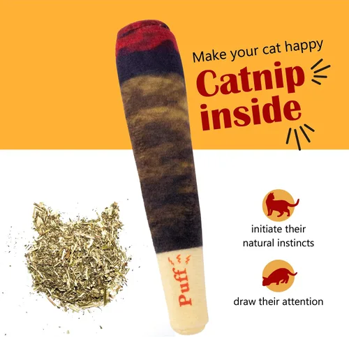 Vista 3 de Hoovy Doobies de juguete de hierba gatera Gato Nip Cat Cosas geniales Juguetes divertidos Regalo de articulaciones de hierba gatera