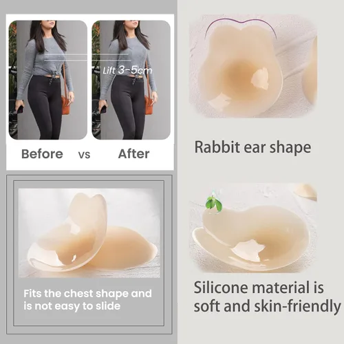 Vista 2 de DEPOVOR 2023 Más reciente Añadido Lift Ultra-Thin Sticky Petals Pezón Cubiertas Adhesivo Sin Tirantes Sujetadores Levantamiento de senos Pasties