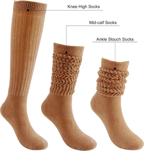 Vista 4 de UTTPLL Calcetines largos de algodón para mujer, calcetines largos de algodón para dormir, hasta la rodilla, para gimnasio, calcetines para botas