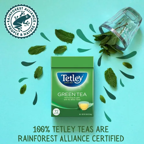 Vista 3 de Tetley Bolsitas de té, negro y verde, 72 bolsitas de té (el empaque puede variar)
