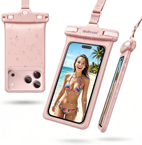 Vista 25 de wellhouse Funda impermeable para teléfono, estuche impermeable para iPhone 16 15 14 13 12 Pro Max XS Samsung, bolsa seca para celular IPX8 3D