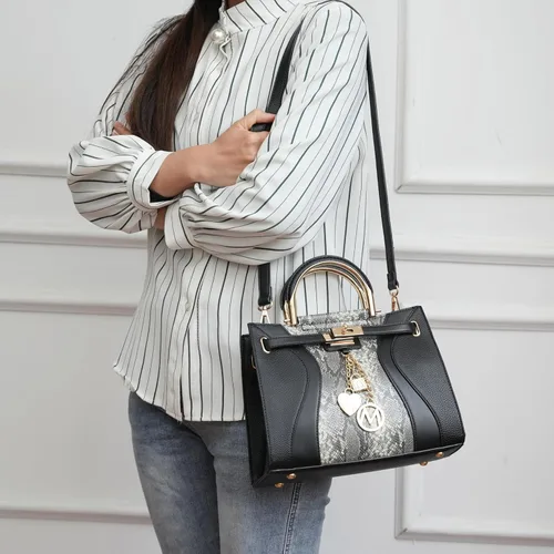 Vista 4 de MKF Collection Mia K - Bolso de mano con asa superior de cuero vegano para mujer