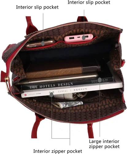 Vista 6 de Moderna bolsa de hombro y mano para mujer con asa superior de la colección Mia K.