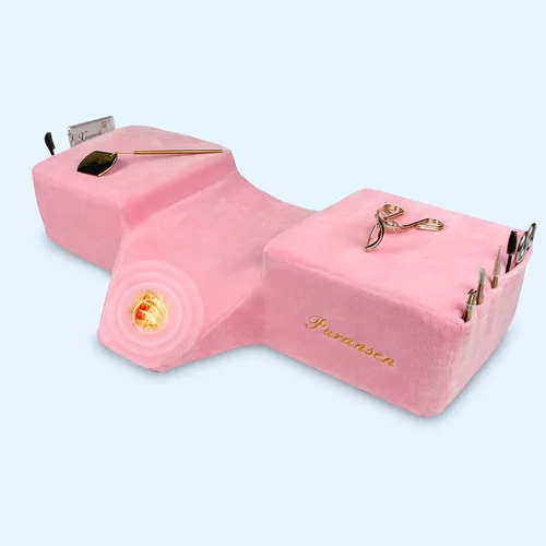Vista 8 de Almohada de pestañas para extensiones de pestañas, almohada ergonómica de Almohada de cabeza para amarre con organizadores laterales