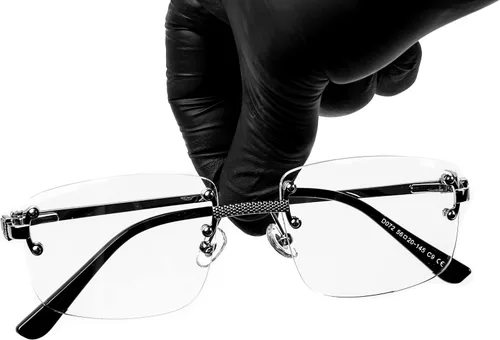 Vista 2 de Lentes de moda estilo hip hop vintage retro transparente para hombre con marco plateado