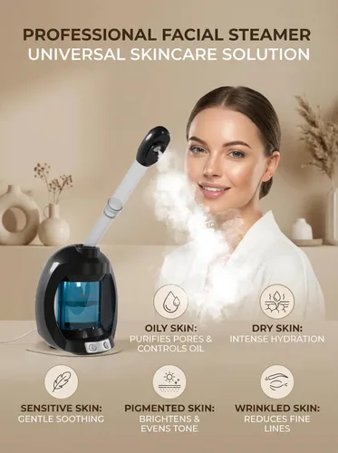Vista 4 de Vaporizador Facial - Vaporizador Facial Iónico Nano para Limpieza Profunda Facial, Vaporizador para Esteticista, Vaporizador Facial Profesional