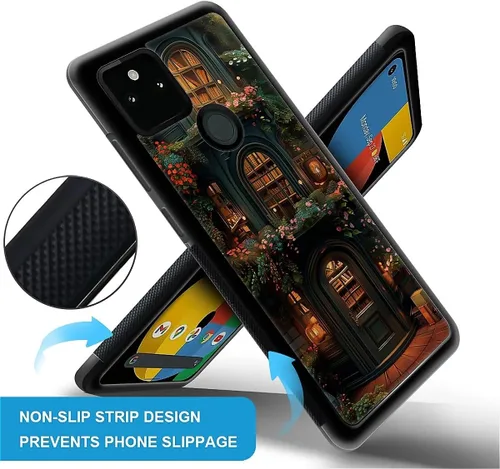 Vista 328 de Compatible con Google Pixel 4A 5G Mobile Case Creative Acrylic Panel trasero Silicona Protección Grip especialmente diseñado para Google Pixel 4A 5G