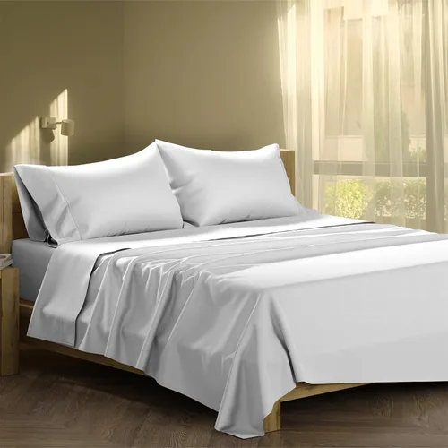 Vista 9 de XOOX Linen Juego de Sábanas de Algodón 100% Twin - Sábanas de Algodón de 500 Thread Count Tamaño Twin, Extra Suaves, Tejido Satén, Sábanas