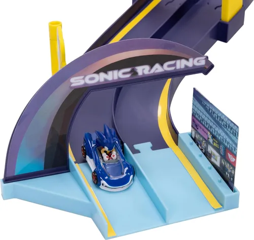 Vista 2 de Sonic The Hedgehog E-Stadium Track Set con vehículo fundido a presión 1:64