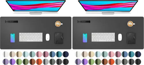 Vista 262 de Aothia - Protector de escritorio de cuero sintético grande, base antideslizante para mouse y superficie para escribir, impermeable, fácil de Agua