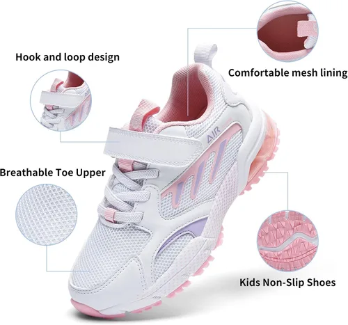 Vista 4 de Jinta Shoes Zapatos deportivos para niños y niñas, tenis deportivos, gimnasio, correr, correr, Azul
