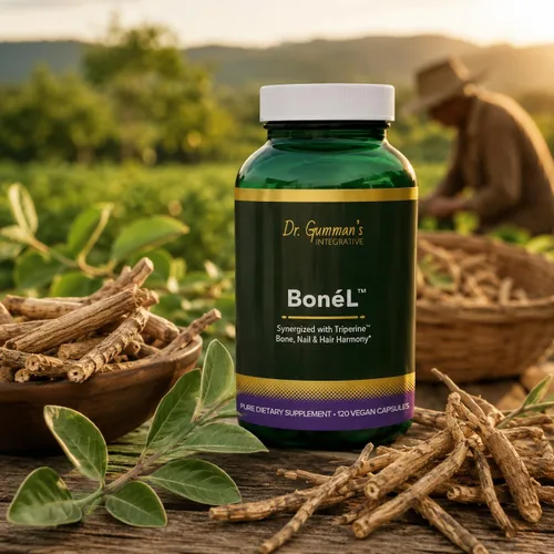 Vista 6 de Harmony Nutraceuticals Bone'L - Armonía de huesos, uñas y cabello, máxima potencia, máxima bioactividad, cápsulas veganas, fabricadas en Estados