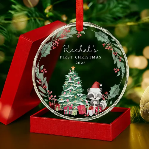 Vista 9 de Adorno de cristal personalizado para anuncio de bebé, adorno de Feliz Navidad, abuela y abuelo te veo en 2024, regalo de abuelos promocionados