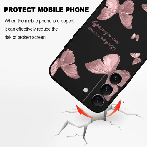 Vista 4 de LEECG Funda para Samsung Galaxy S22, Diseños de Flores Elegantes de Silicona Suave con Protección contra Caídas y Resistente a Huellas Dactilares