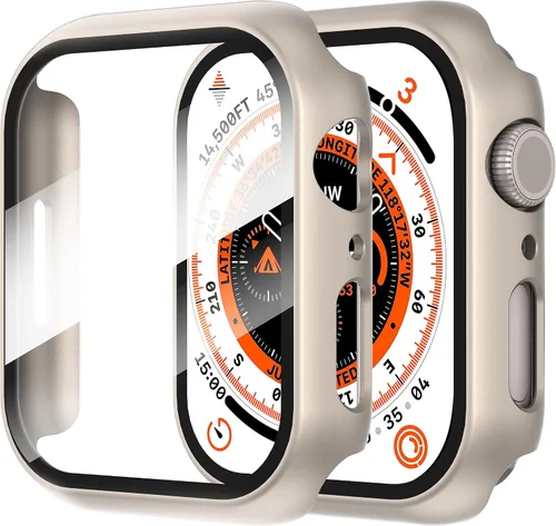 Vista 41 de Diruite Juego de 2 fundas para Apple Watch Series 3/2/1 de 38mm, protector de pantalla de vidrio templado ultradelgado de todo alrededor para iWatch