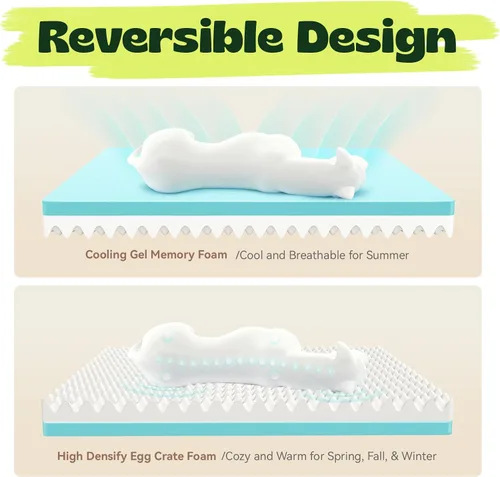 Vista 2 de Cama ortopédica para perros pequeños, sofá de espuma viscoelástica de gel refrescante para mascotas con funda extraíble lavable, cojín de espuma