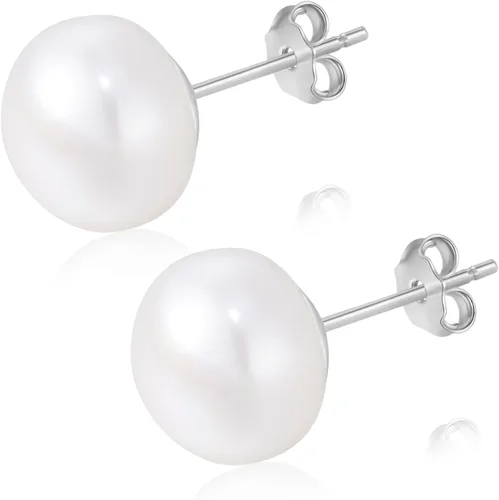 Vista 8 de Natural Stone Stud Earrings for Women 8mm Sterling Silver Genuine Gemstone Earrings Handmade Sterling Silver Crystal Stud Earrings for Women
