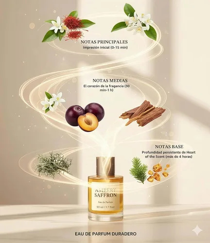 Vista 2 de Ambery Saffron Eau de Parfum para perfume vegano unisex, de larga duración