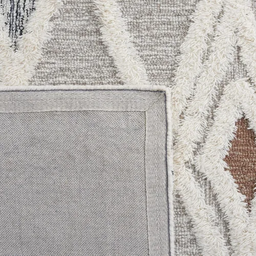 Vista 13 de SAFAVIEH Casablanca Collection - Alfombra decorativa de 2 x 3 pies, color marfil y marrón, lana marroquí hecha a mano, ideal para zonas de alto