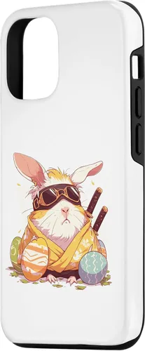 Vista 2 de iPhone 15 coloridos huevos de Pascua caza Ninja conejillo de indias con orejas de conejo