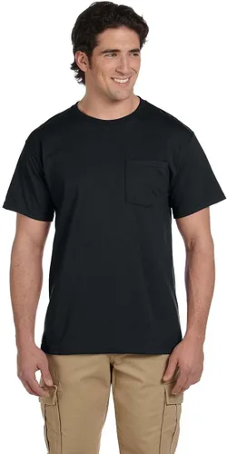 Vista 51 de Jerzees Camiseta pesada con cuello redondo y bolsillo en el pecho para hombre