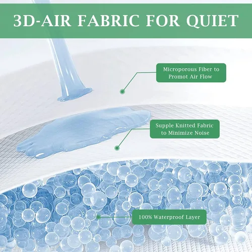 Vista 2 de Lysam Protector de colchón King, funda de colchón refrescante impermeable, 76 x 80 pulgadas, funda de cama silenciosa, transpirable, suave, lavable