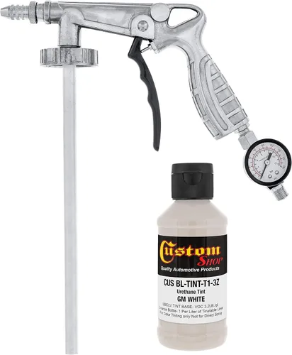 Vista 3 de U-POL Raptor GM Kit de revestimiento para camionetas en aerosol, de uretano, color blanco, incluye pistola rociadora, 6 litros.