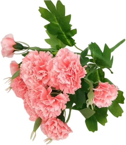 Vista 9 de Corkwaw Claveles artificiales de 40 cabezas, ramo de hortensias de seda, planta de plástico adecuada para accesorios de fotos, fiestas familiares