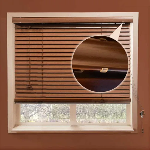 Vista 4 de Clips de cenefa de 2 pulgadas para persianas horizontales de madera o madera sintética (6 piezas)