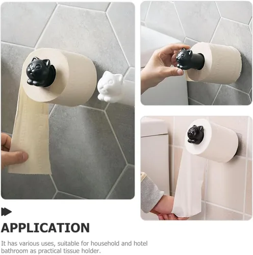 Vista 2 de EXCEART Soporte de papel higiénico montado en la pared, elegante organizador de toallas para baño, acabado de diseño de ahorro fácil de instalar,