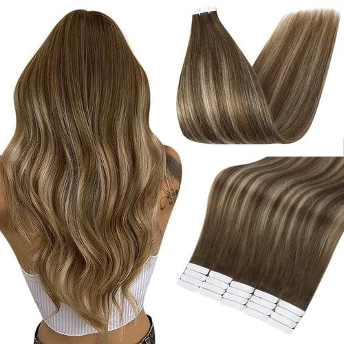 Vista 20 de Full Shine - Extensiones de cabello humano con cinta adhesiva, 10 pulgadas, sin costuras, color 1 negro azabache de 1.06 oz, cinta invisible