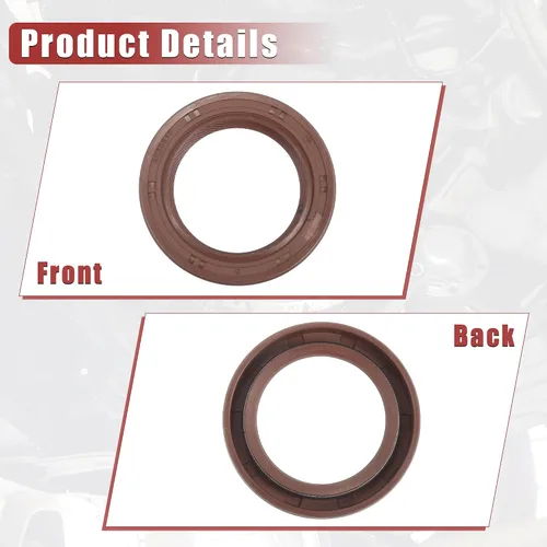 Vista 6 de uxcell 2 unids sello de aceite del cigüeñal del motor apto para Mitsubishi Eclipse 1990-2012 para Mitsubishi Lancer 2002-2007 goma duradera marrón