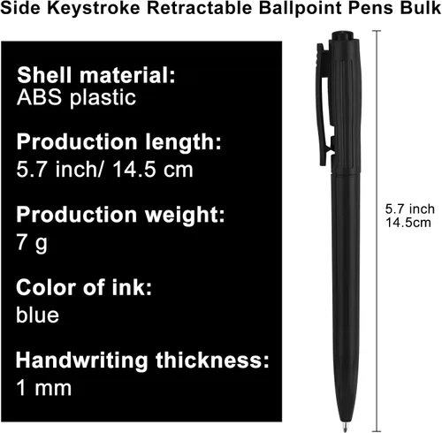 Vista 2 de Zuazaor 300 bolígrafos a granel al por mayor baratos retráctiles bolígrafos de 0.028 in de tinta azul para escritura, bolígrafos de servidor