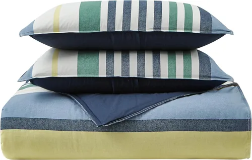 Vista 13 de Nautica - Juego de edredón 100% algodón, ultra suave con funda a juego, lavable a máquina, de fácil cuidado