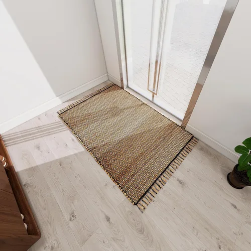Vista 11 de Eco Crave Alfombra de pasillo de yute de 2,6 x 8 pies – Alfombra de diseño geométrico 100% natural de yute trenzada a mano, alfombra de acento