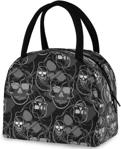 Vista 30 de Bolsa de almuerzo reutilizable para Halloween, colores arcoíris, murciélagos, estrellas, bolsa térmica aislada para el regreso a la escuela