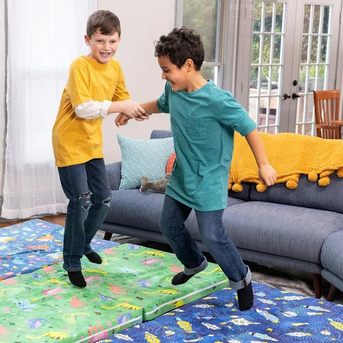 Vista 7 de Jaxx Playscape - Imaginativo juego de muebles modulares/sofá - Patrones divertidos para niños (arco iris/rosa)