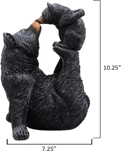 Vista 2 de BLACK FOREST DECOR Playful Mama Bear & Cub Escultura, resina, 7 1/4 pulgadas de ancho x 6 pulgadas de profundidad x 10 1/4 pulgadas de alto