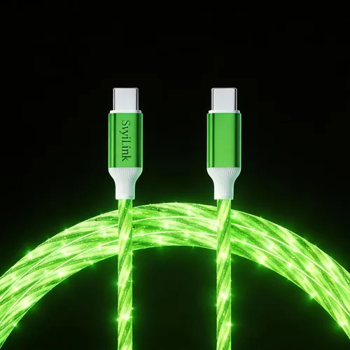 Vista 25 de Cable USB PD cargador rápido iluminado (USB 4 en 1 azul), soporta transferencia de datos, se puede utilizar como luz nocturna, longitud del cable