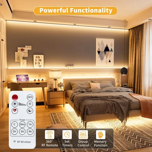 Vista 3 de PAUTIX Tira de luz LED COB USB de 5 V, 6.56 pies/6.6 ft, 1200 lm, regulable, 640 LED, 2700 K, blanco cálido, CRI90+ con retroiluminación de TV