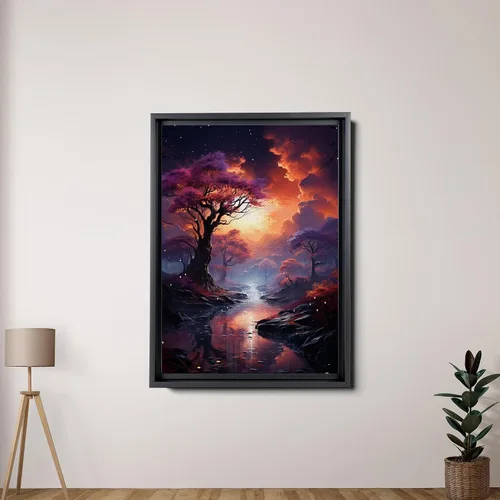 Vista 3 de Northern Lights Tree, Aurora Borealis Prints, Winter Wonderland, Nature Decor, Modern Wall Art, Canvas & Metal Prints, Canvas, Art Decor